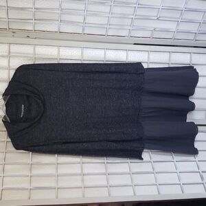 Soft Surroundings dark gray long sleeve cowl neck long waist tunic dress size M